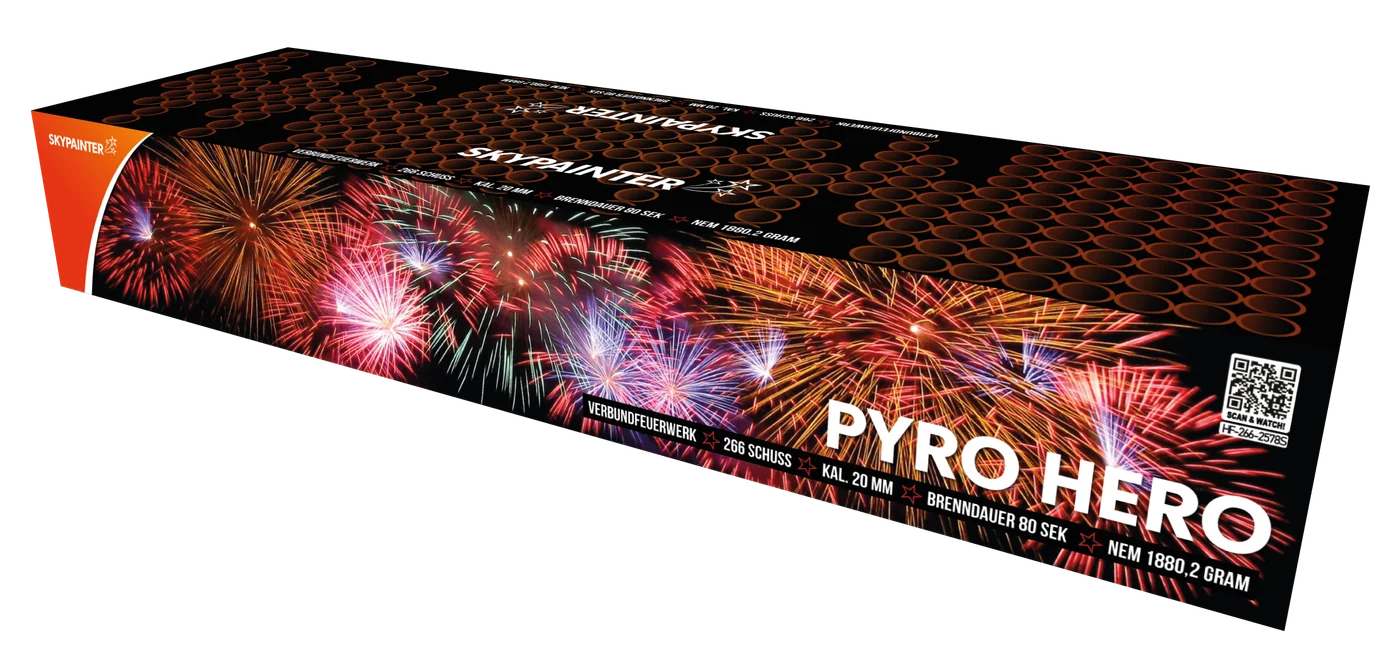 Batterijen Sky Painter Pyro Hero 266 schoten